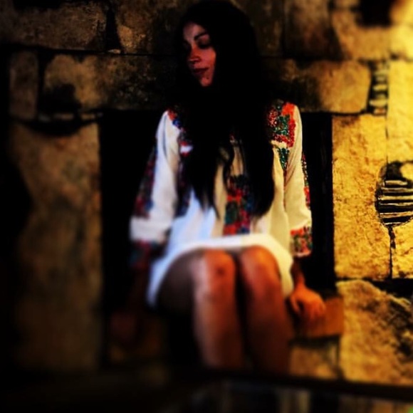 San Antonino Mexican Dress Long Sleeves Boho Chic - Picture 2 of 2